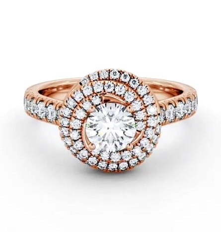 Halo 1.25ct Round Diamond Swirling Engagement Ring 18K Rose Gold ENRD68_RG_THUMB2 