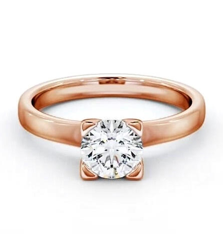 Round Diamond Modern Engagement Ring 9K Rose Gold Solitaire ENRD6_RG_THUMB2 