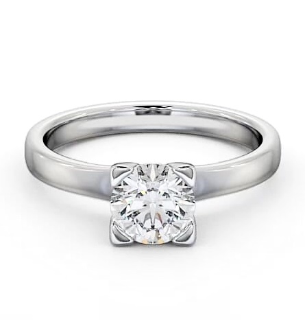 Round Diamond Modern Engagement Ring 18K White Gold Solitaire ENRD6_WG_THUMB2 