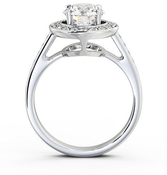 Halo Round Diamond Channel Set Engagement Ring 9K White Gold ENRD72_WG_THUMB1 