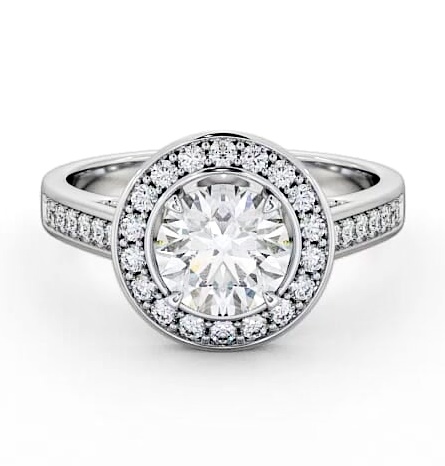 Halo Round Diamond Channel Set Engagement Ring Platinum ENRD72_WG_THUMB2 