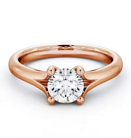 Round Diamond Split Band Engagement Ring 9K Rose Gold Solitaire ENRD7_RG_THUMB2 