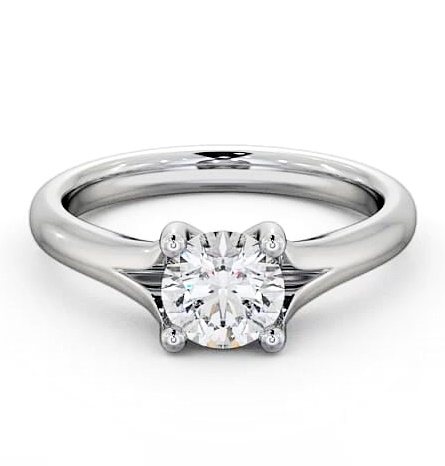 Round Diamond Split Band Engagement Ring 9K White Gold Solitaire ENRD7_WG_THUMB2 