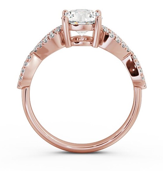 Round Diamond Infinity Style Band Ring 9K Rose Gold Solitaire ENRD84_RG_THUMB1 