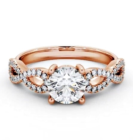 Round Diamond Infinity Style Band Ring 9K Rose Gold Solitaire ENRD84_RG_THUMB2 