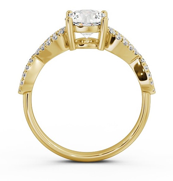 Round Diamond Infinity Style Band Ring 18K Yellow Gold Solitaire ENRD84_YG_THUMB1 