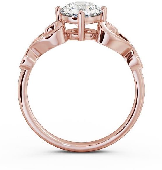 Round Diamond with Heart Band Engagement Ring 9K Rose Gold Solitaire ENRD85_RG_THUMB1 