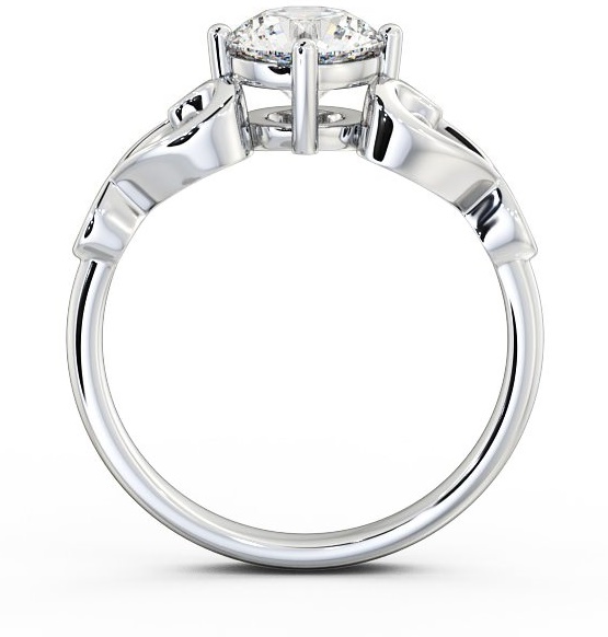 Round Diamond with Heart Band Engagement Ring 18K White Gold Solitaire ENRD85_WG_THUMB1 