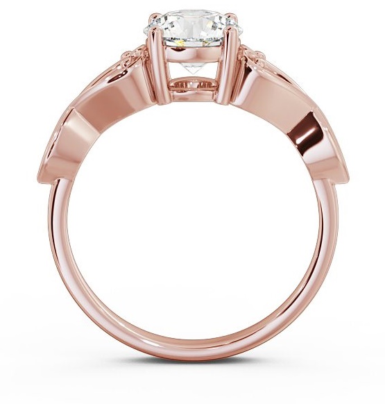 Round Diamond with Heart Band Engagement Ring 18K Rose Gold Solitaire ENRD86_RG_THUMB1 