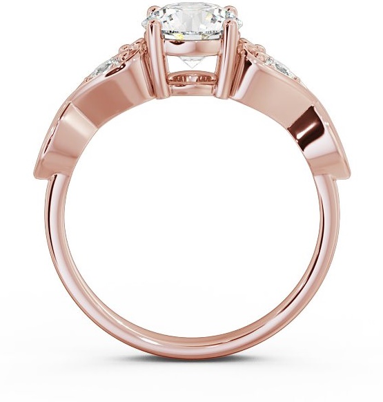 Marquise Diamond with Heart Band Ring 18K Rose Gold Solitaire ENRD86S_RG_THUMB1 