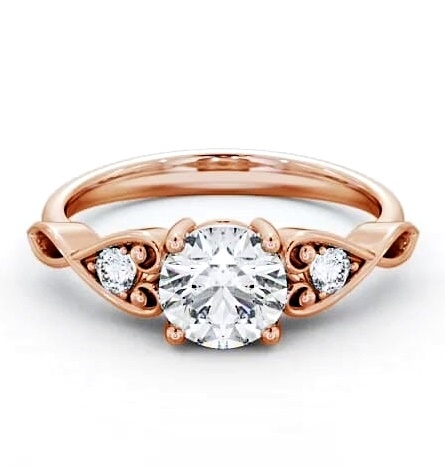 Marquise Diamond with Heart Band Ring 18K Rose Gold Solitaire ENRD86S_RG_THUMB2 