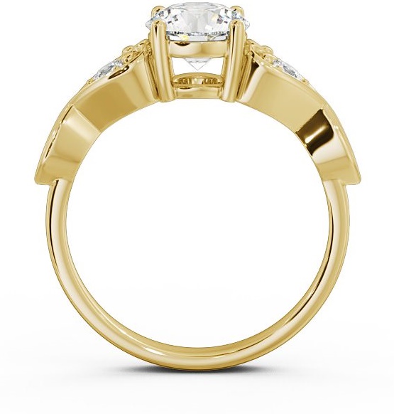 Marquise Diamond with Heart Band Ring 9K Yellow Gold Solitaire ENRD86S_YG_THUMB1 