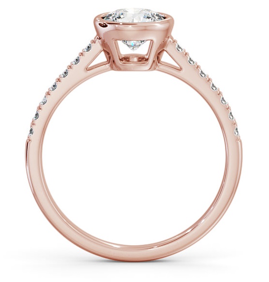 Round Diamond Bezel Set Engagement Ring 18K Rose Gold Solitaire ENRD88S_RG_THUMB1 