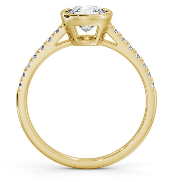 Round Diamond Bezel Set Engagement Ring 18K Yellow Gold Solitaire ENRD88S_YG_THUMB1 