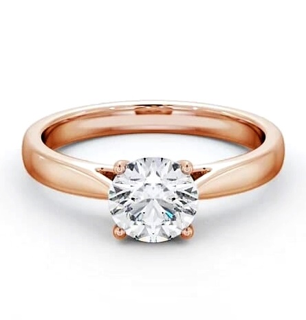 Round Diamond Tapered Band Engagement Ring 18K Rose Gold Solitaire ENRD90_RG_THUMB2 