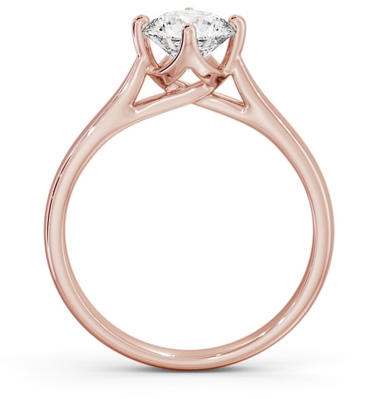 Round Diamond Trellis Style Engagement Ring 18K Rose Gold Solitaire ENRD95_RG_THUMB1 