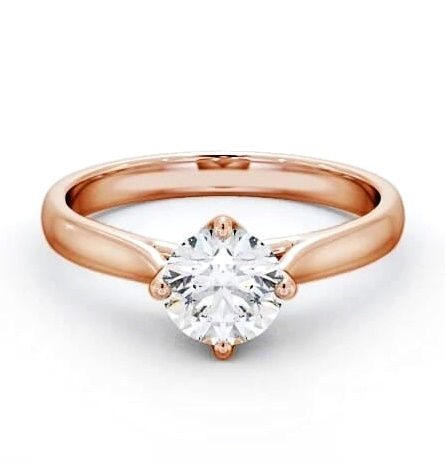 Round Diamond Trellis Style Engagement Ring 9K Rose Gold Solitaire ENRD95_RG_THUMB2 