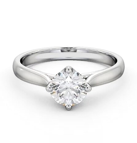 Round Diamond Trellis Style Engagement Ring Platinum Solitaire ENRD95_WG_THUMB2 