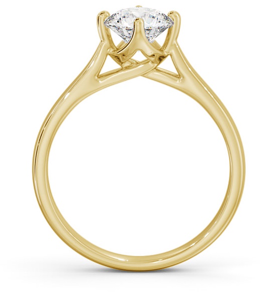 Round Diamond Trellis Style Engagement Ring 9K Yellow Gold Solitaire ENRD95_YG_THUMB1 