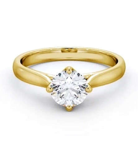 Round Diamond Trellis Style Engagement Ring 9K Yellow Gold Solitaire ENRD95_YG_THUMB2 