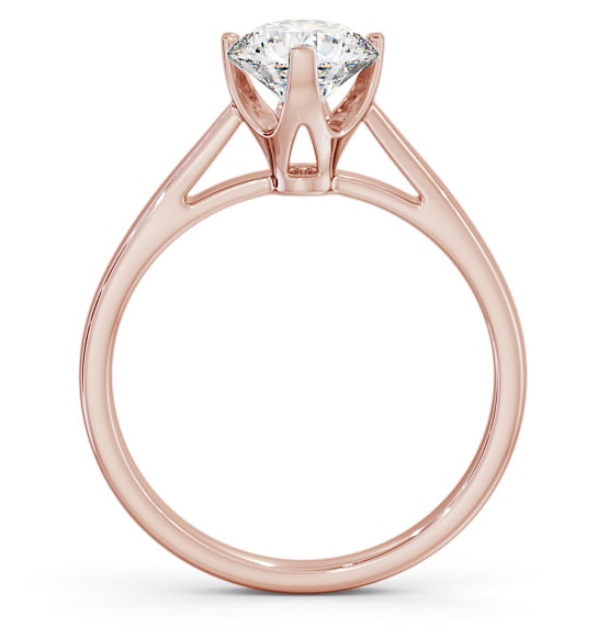 Round Diamond Raised Setting Engagement Ring 18K Rose Gold Solitaire ENRD96_RG_THUMB1 