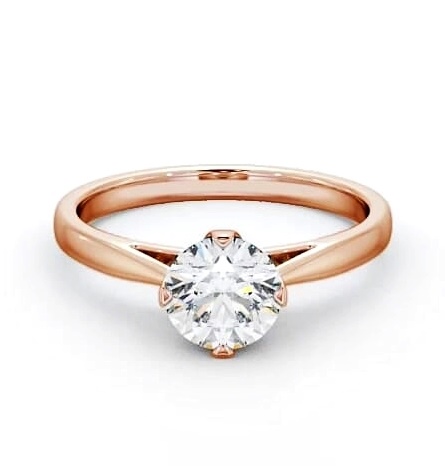 Round Diamond Raised Setting Engagement Ring 18K Rose Gold Solitaire ENRD96_RG_THUMB2 