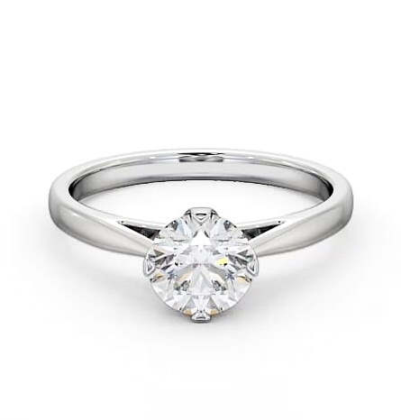 Round Diamond Raised Setting Engagement Ring 18K White Gold Solitaire ENRD96_WG_THUMB2 