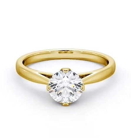 Round Diamond Raised Setting Engagement Ring 18K Yellow Gold Solitaire ENRD96_YG_THUMB2 