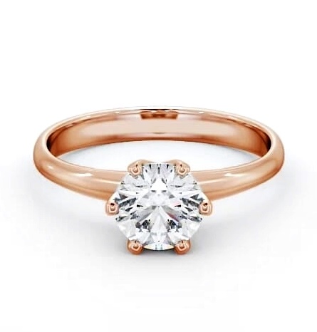 Round Diamond Classic 6 Prong Engagement Ring 18K Rose Gold Solitaire ENRD99_RG_THUMB2 