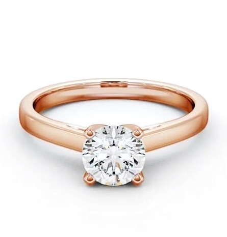 Round Diamond 4 Prong Engagement Ring 18K Rose Gold Solitaire ENRD9_RG_THUMB2 