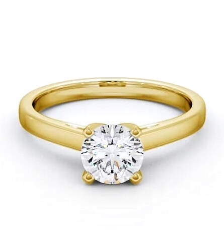 Round Diamond 4 Prong Engagement Ring 9K Yellow Gold Solitaire ENRD9_YG_THUMB2 