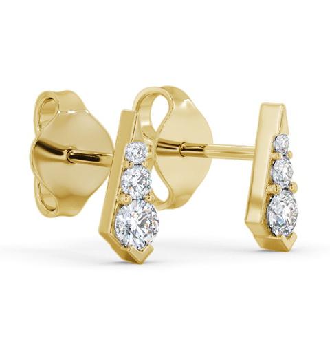 Drop Style Round Diamond Trilogy Earrings 18K Yellow Gold ERG144_YG_THUMB1 