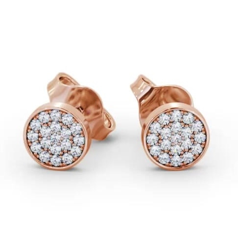 Cluster Style Round Diamond Earrings 9K Rose Gold ERG155_RG_THUMB2 