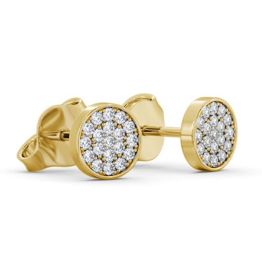 Cluster Style Round Diamond Earrings 9K Yellow Gold ERG155_YG_THUMB1 