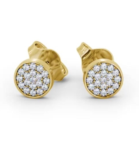 Cluster Style Round Diamond Earrings 18K Yellow Gold ERG155_YG_THUMB2 