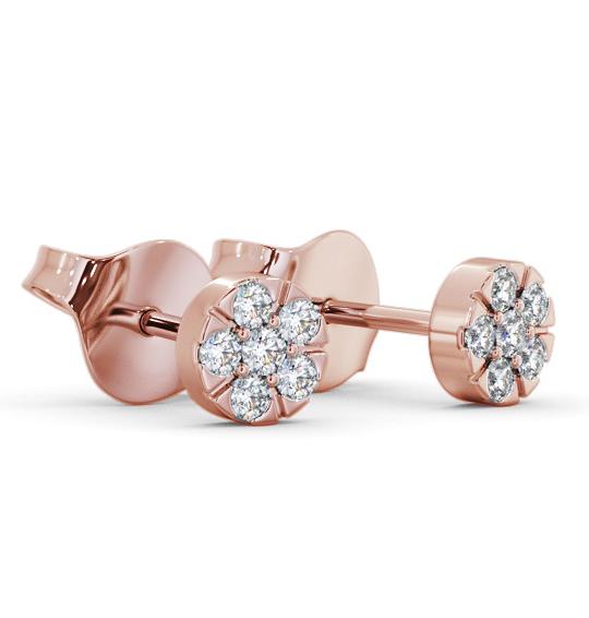 Cluster Style Round Diamond Earrings 9K Rose Gold ERG158_RG_THUMB1 