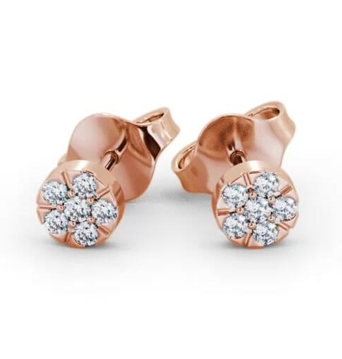 Cluster Style Round Diamond Earrings 18K Rose Gold ERG158_RG_THUMB2 