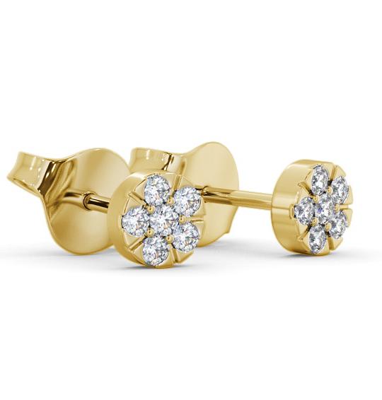 Cluster Style Round Diamond Earrings 18K Yellow Gold ERG158_YG_THUMB1 