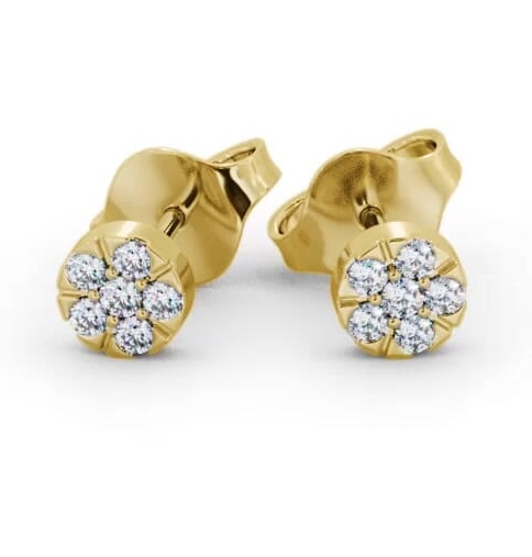 Cluster Style Round Diamond Earrings 18K Yellow Gold ERG158_YG_THUMB2 