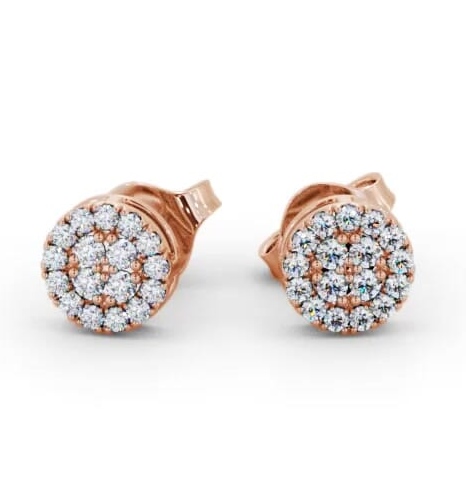 Cluster Style Round Diamond Earrings 9K Rose Gold ERG159_RG_THUMB2 