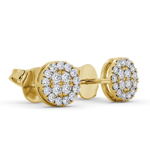 Cluster Style Round Diamond Earrings 18K Yellow Gold ERG159_YG_THUMB1 