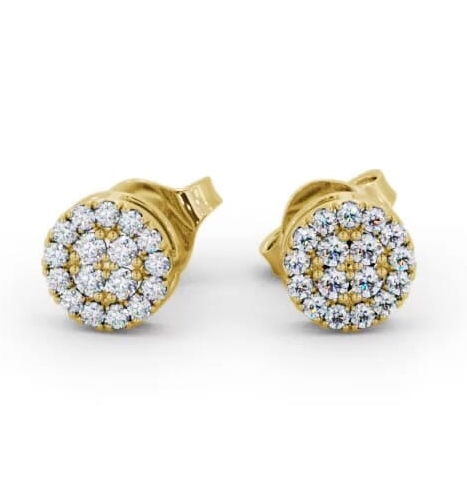 Cluster Style Round Diamond Earrings 9K Yellow Gold ERG159_YG_THUMB2 