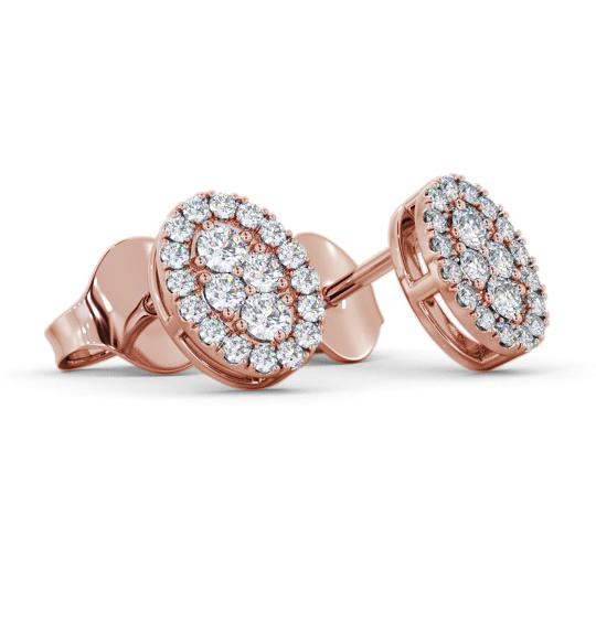 Oval Style Round Diamond Cluster Earrings 18K Rose Gold ERG163_RG_THUMB1 