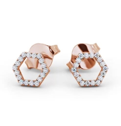 Hex Style Round Diamond Earrings 18K Rose Gold ERG164_RG_THUMB2 