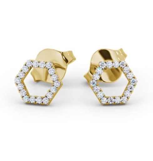 Hex Style Round Diamond Earrings 18K Yellow Gold ERG164_YG_THUMB2 