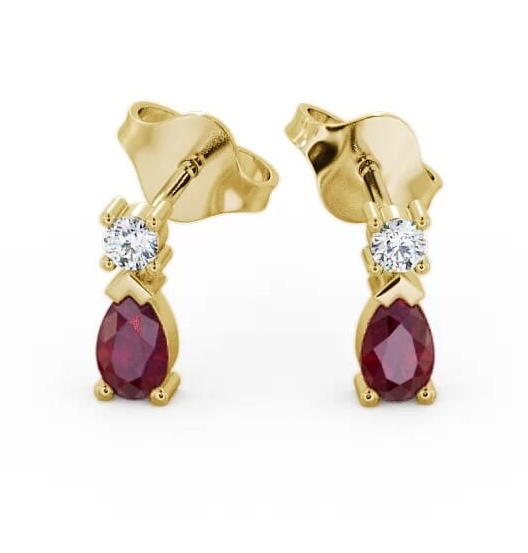 Drop Style Ruby and Diamond 0.72ct Earrings 9K Yellow Gold ERG34GEM_YG_RU_THUMB1.jpg