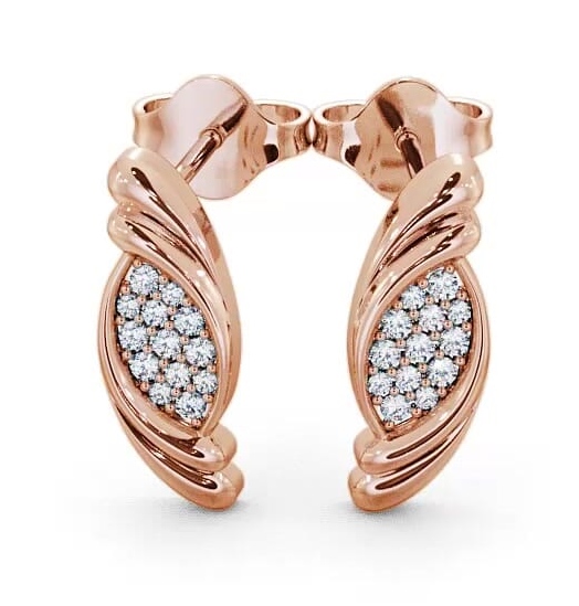 Cluster Round Diamond Marquise Design Earrings 9K Rose Gold ERG37_RG_THUMB2 