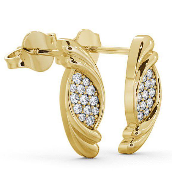 Cluster Round Diamond Marquise Design Earrings 9K Yellow Gold ERG37_YG_THUMB1 