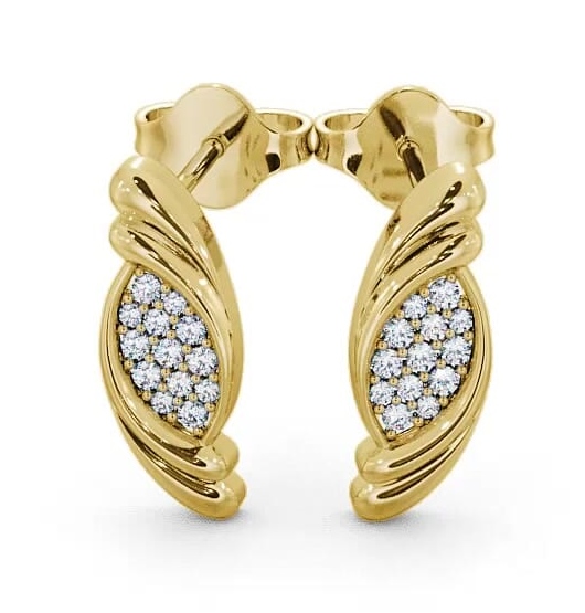 Cluster Round Diamond Marquise Design Earrings 9K Yellow Gold ERG37_YG_THUMB2 