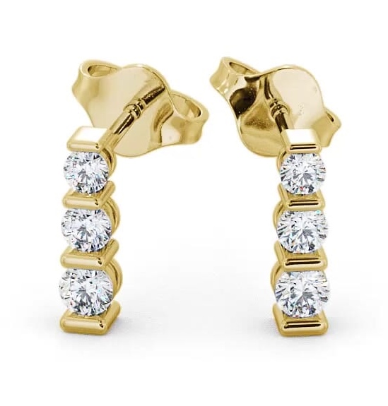 Journey Round Diamond Tension Set Earrings 18K Yellow Gold ERG43_YG_THUMB1